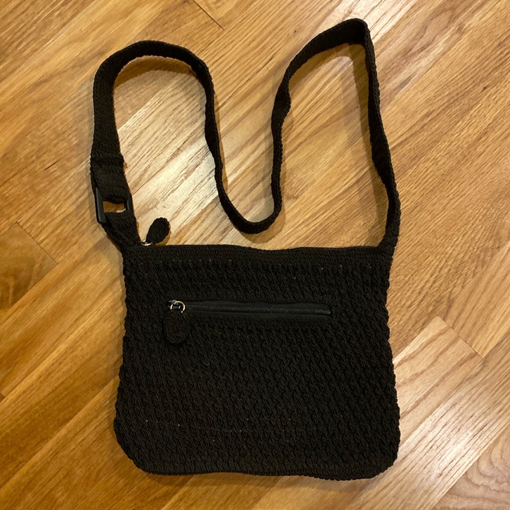 Liz Claiborne Black Crochet Shoulder Bag Purse